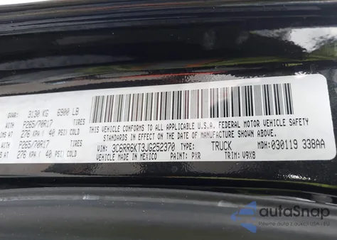 2018 Ram 1500 St из США, поврежденный, VIN 3C6RR6KT3JG252370